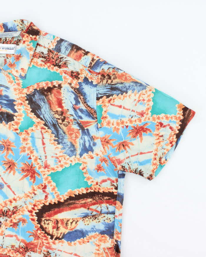 Vintage 90's Jams World All Over Print Lightweight Hawaiian Shirt - L