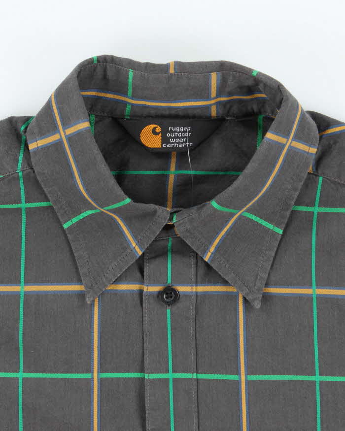 Vintage 90's Carhartt Patterned Long Sleeve Flannel Shirt - M