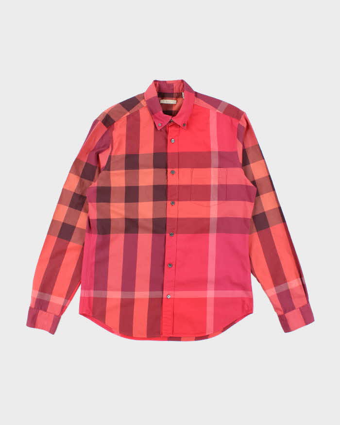 Vintage Burberry Check Long Sleeve Shirt - M