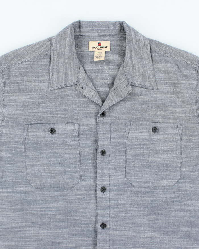 Vintage Woolrich Plain Short Sleeve Button Up Shirt - L