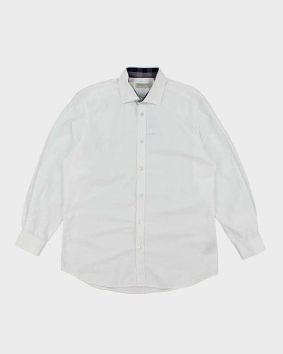 Vintage Y2K Burberry Patterned White Long Sleeve Shirt - L