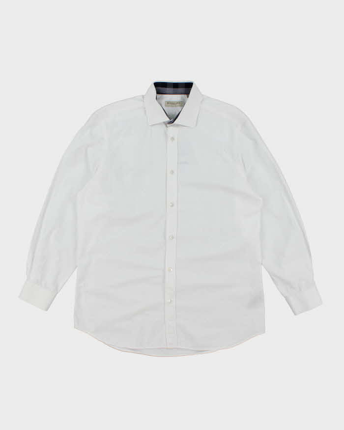 Vintage Y2K Burberry Patterned White Long Sleeve Shirt - L