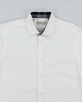 Vintage Y2K Burberry Patterned White Long Sleeve Shirt - L