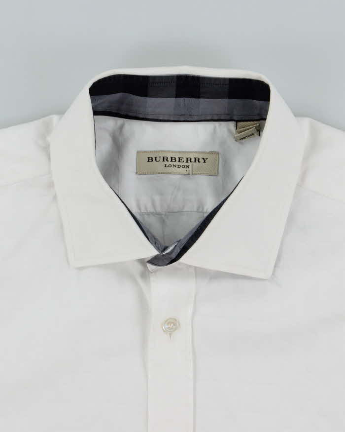 Vintage Y2K Burberry Patterned White Long Sleeve Shirt - L