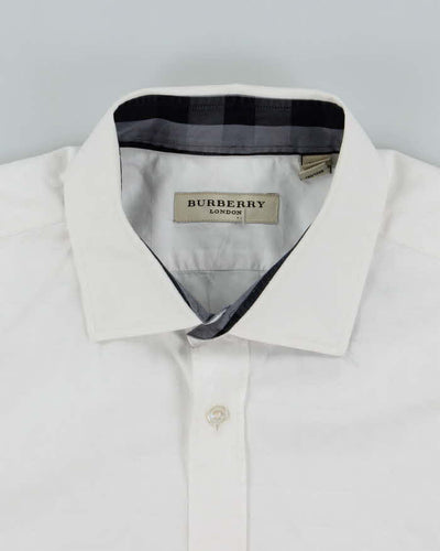 Vintage Y2K Burberry Patterned White Long Sleeve Shirt - L