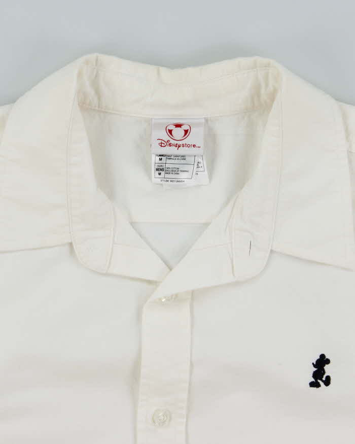 Vintage 2000's Disney Small Embroidered Mickey White Long Sleeve Shirt  - M