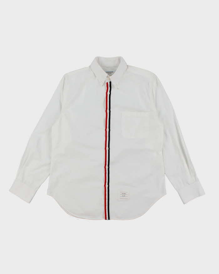 Vintage Thom Browne Plain White Long Sleeve Shirt - L