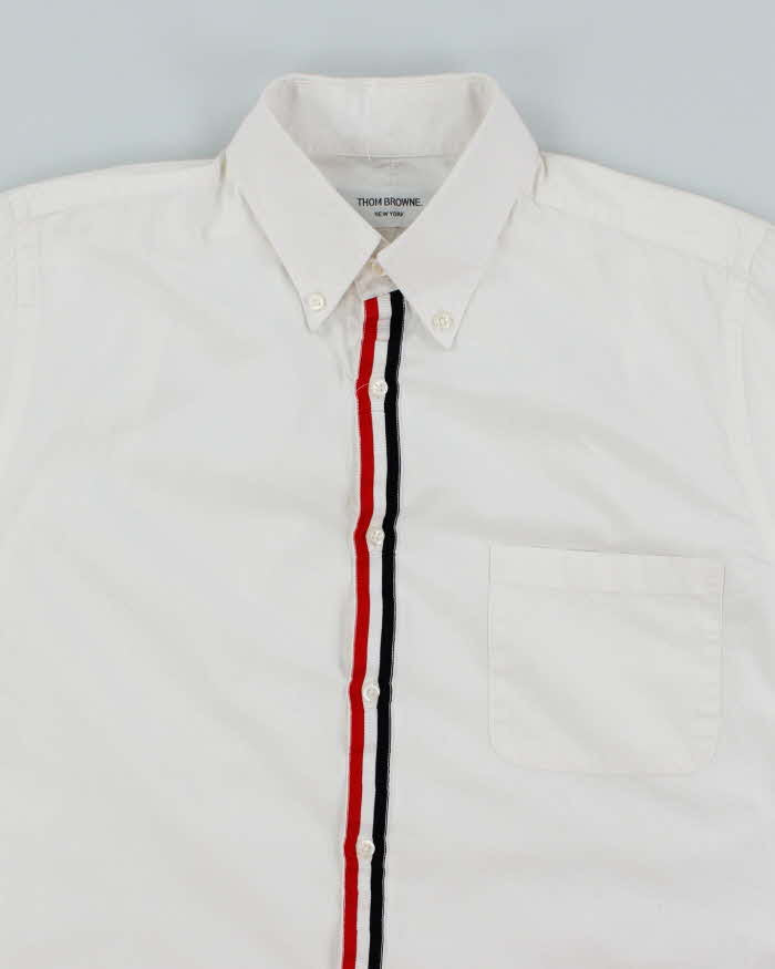 Vintage Thom Browne Plain White Long Sleeve Shirt - L
