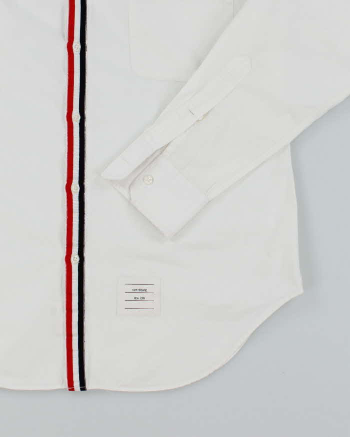 Vintage Thom Browne Plain White Long Sleeve Shirt - L