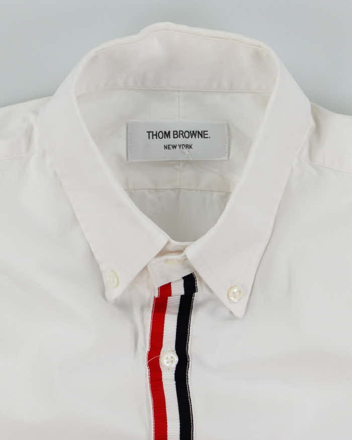 Vintage Thom Browne Plain White Long Sleeve Shirt - L
