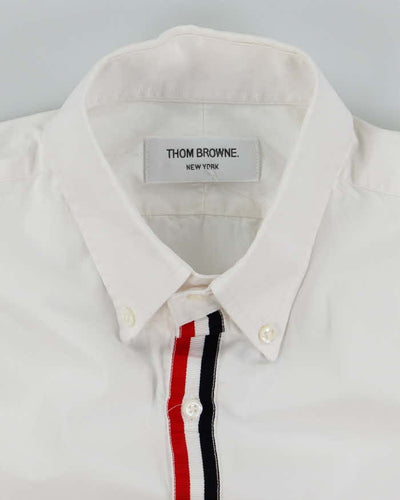 Vintage Thom Browne Plain White Long Sleeve Shirt - L