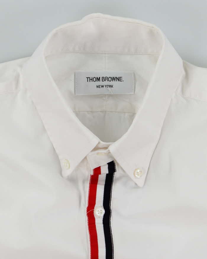 Vintage Thom Browne Plain White Long Sleeve Shirt - L