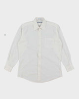 Vintage 90's Yves Saint Laurent Striped Long Sleeve White Shirt - L