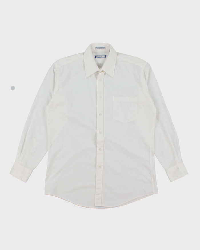 Vintage 90's Yves Saint Laurent Striped Long Sleeve White Shirt - L