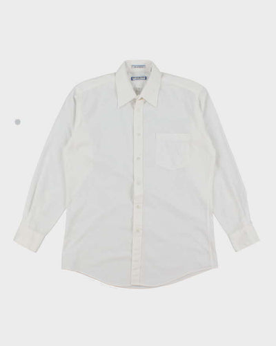 Vintage 90's Yves Saint Laurent Striped Long Sleeve White Shirt - L