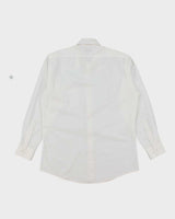 Vintage 90's Yves Saint Laurent Striped Long Sleeve White Shirt - L