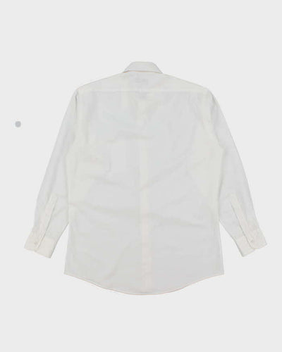 Vintage 90's Yves Saint Laurent Striped Long Sleeve White Shirt - L