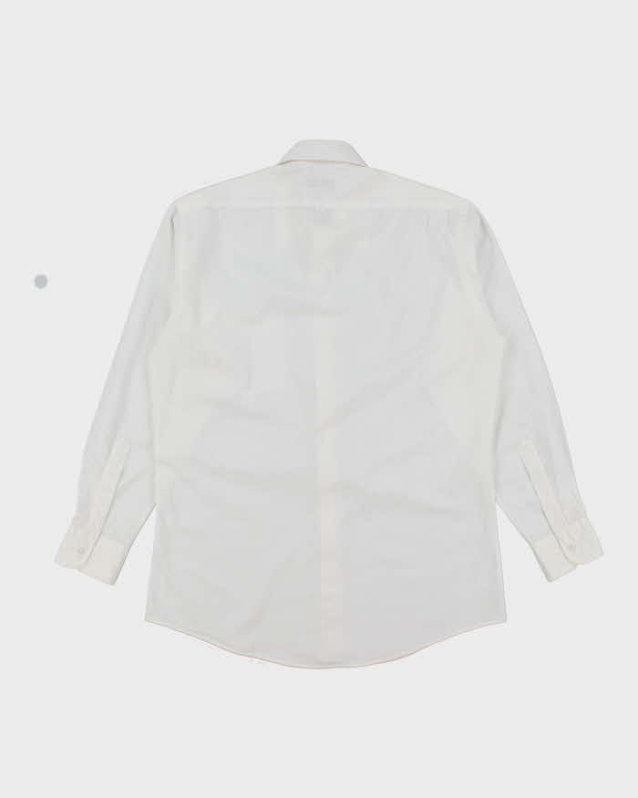 Vintage 90's Yves Saint Laurent Striped Long Sleeve White Shirt - L