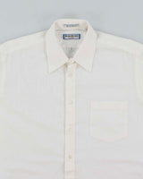 Vintage 90's Yves Saint Laurent Striped Long Sleeve White Shirt - L
