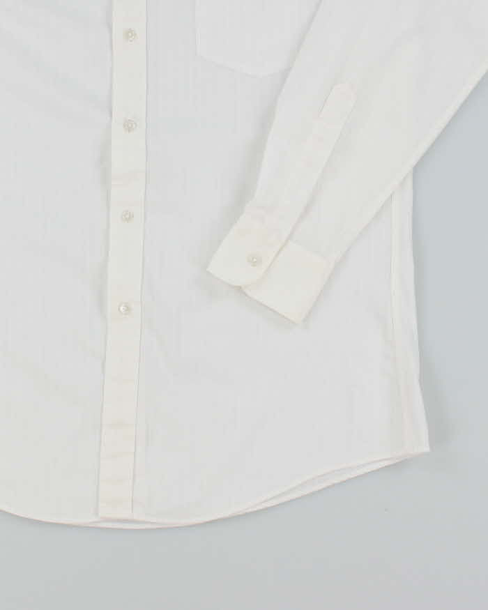 Vintage 90's Yves Saint Laurent Striped Long Sleeve White Shirt - L
