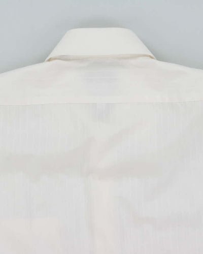 Vintage 90's Yves Saint Laurent Striped Long Sleeve White Shirt - L