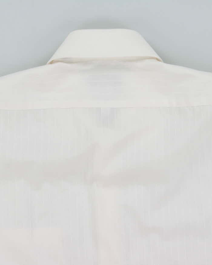 Vintage 90's Yves Saint Laurent Striped Long Sleeve White Shirt - L