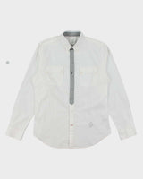 Vintage Y2K Guess Gothic Style Embroidered White Long Sleeve Shirt - L