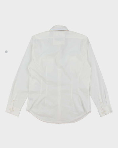 Vintage Y2K Guess Gothic Style Embroidered White Long Sleeve Shirt - L