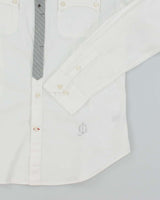 Vintage Y2K Guess Gothic Style Embroidered White Long Sleeve Shirt - L