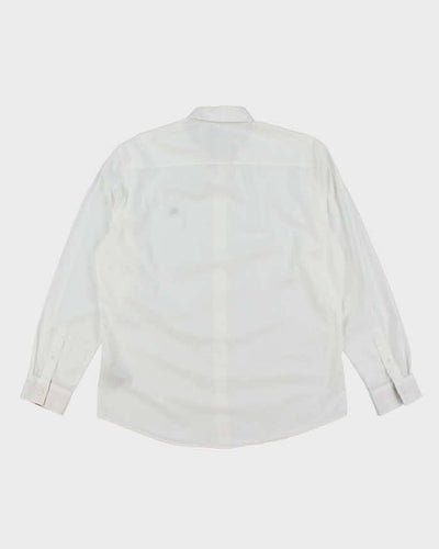 Vintage Burberry London Hidden Nova Check White Long Sleeve Shirt - L
