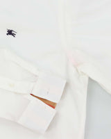 Vintage Burberry London Hidden Nova Check White Long Sleeve Shirt - L
