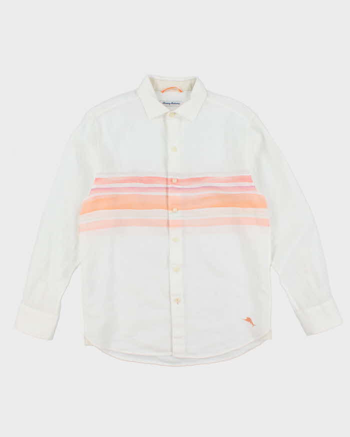 Vintage Tommy Bahama Striped Linen Long Sleeve Shirt - S