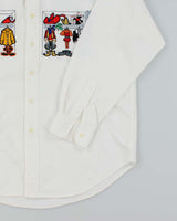 Vintage 90's Disney Embroidered Mickey Mouse Wardrobe White Shirt - M
