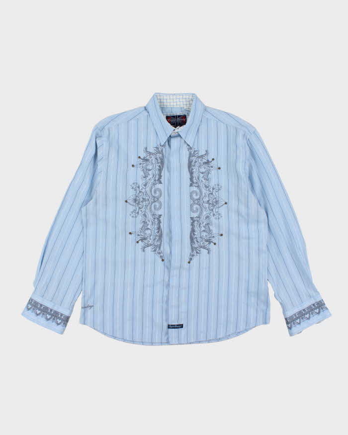 Vintage Y2K English Laundry Patterned Embroidered Long Sleeve Shirt - XL