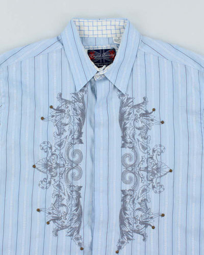 Vintage Y2K English Laundry Patterned Embroidered Long Sleeve Shirt - XL