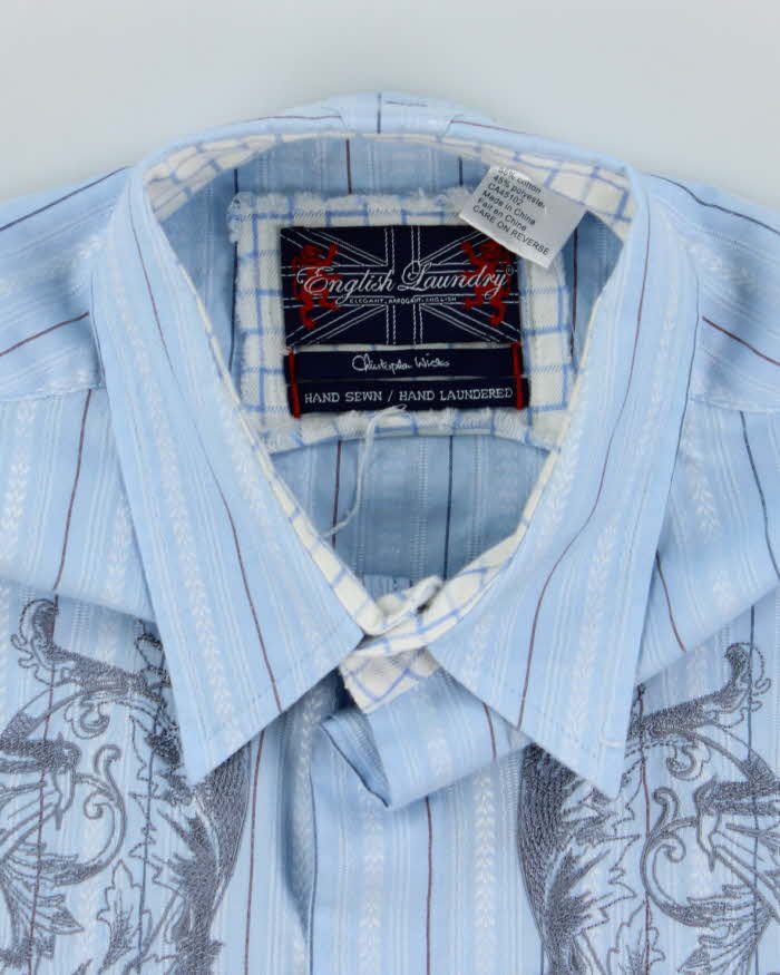 Vintage Y2K English Laundry Patterned Embroidered Long Sleeve Shirt - XL