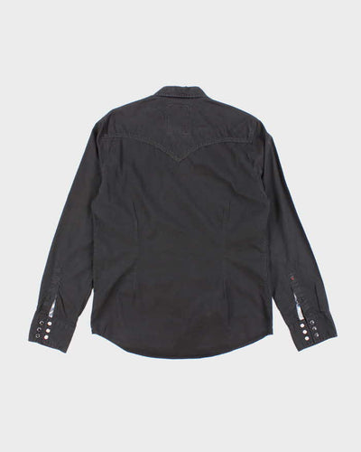 Vintage Y2K Guess Embroidered Patterned Long Sleeve Shirt - M