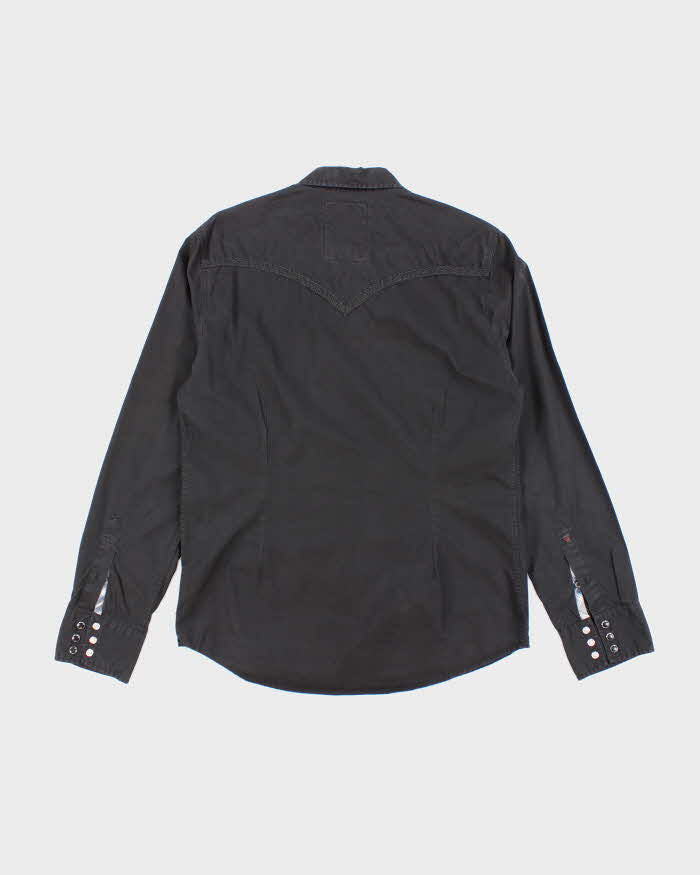 Vintage Y2K Guess Embroidered Patterned Long Sleeve Shirt - M