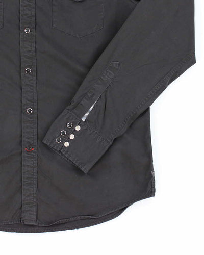Vintage Y2K Guess Embroidered Patterned Long Sleeve Shirt - M