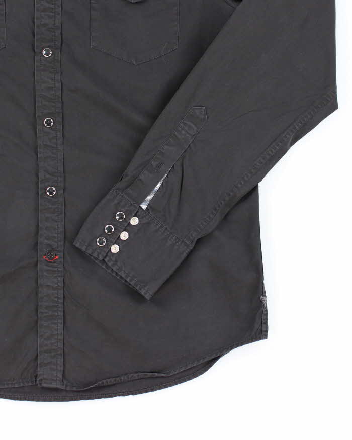 Vintage Y2K Guess Embroidered Patterned Long Sleeve Shirt - M