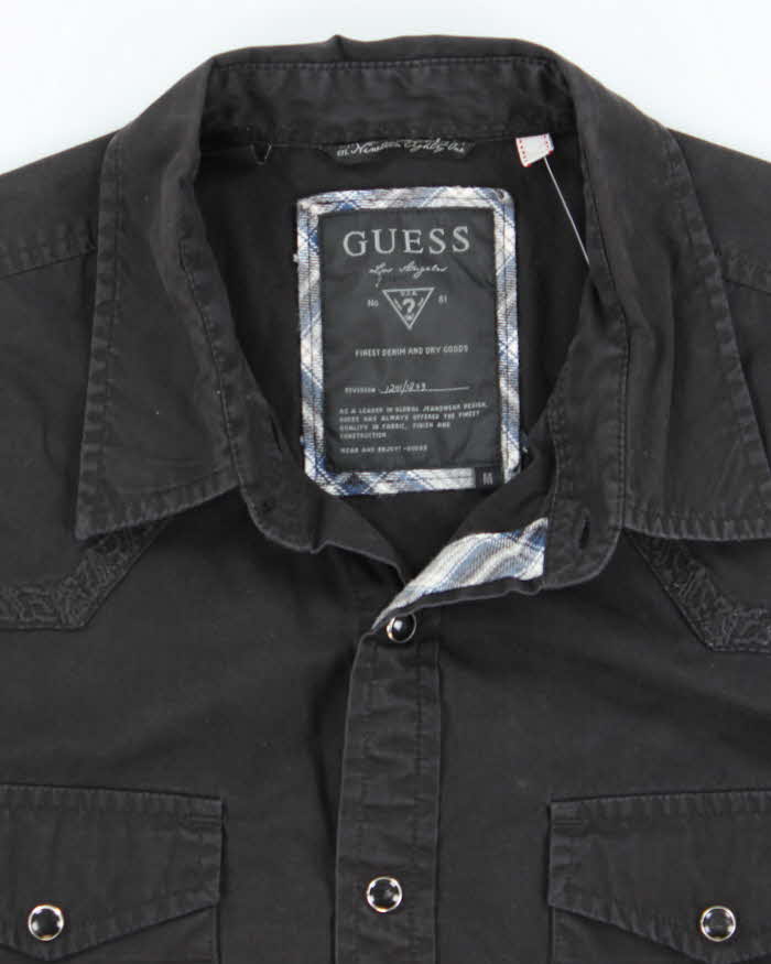 Vintage Y2K Guess Embroidered Patterned Long Sleeve Shirt - M