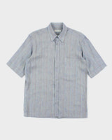 Vintage 90's Aquascutum Iridescent Short Sleeve Button Up Shirt - M