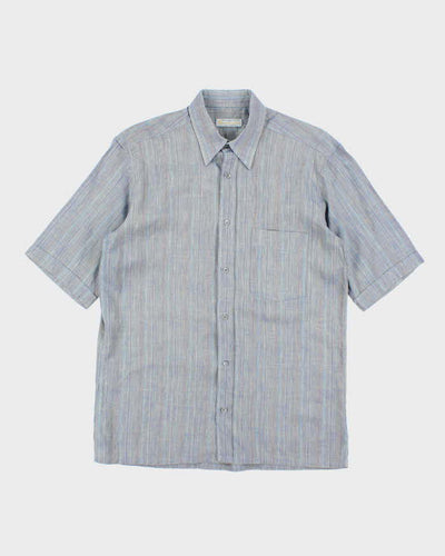 Vintage 90's Aquascutum Iridescent Short Sleeve Button Up Shirt - M