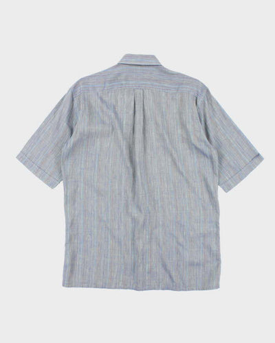 Vintage 90's Aquascutum Iridescent Short Sleeve Button Up Shirt - M