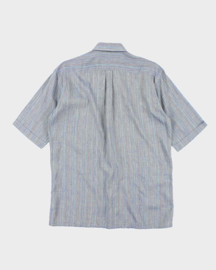 Vintage 90's Aquascutum Iridescent Short Sleeve Button Up Shirt - M