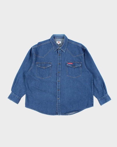 Vintage 2000's Dickies Heavyweight Dark Wash Long Sleeve Denim Shirt - XL