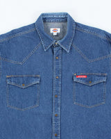 Vintage 2000's Dickies Heavyweight Dark Wash Long Sleeve Denim Shirt - XL