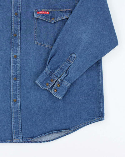 Vintage 2000's Dickies Heavyweight Dark Wash Long Sleeve Denim Shirt - XL