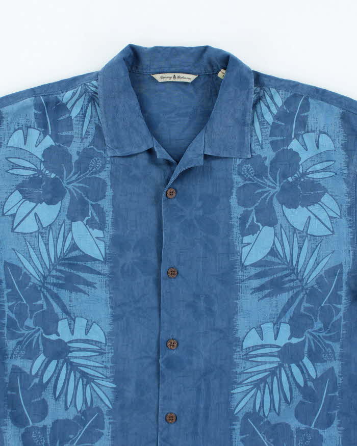 Vintage Tommy Bahama Striped Floral Patterned Hawaiian Shirt - M