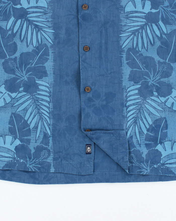 Vintage Tommy Bahama Striped Floral Patterned Hawaiian Shirt - M
